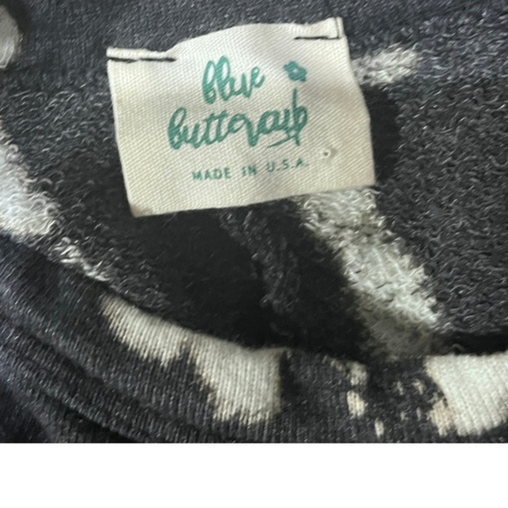 Blue Buttercup Tie Dye Bell Sleeve Top Terry Cloth Crop Top Size S - Picture 2 of 4